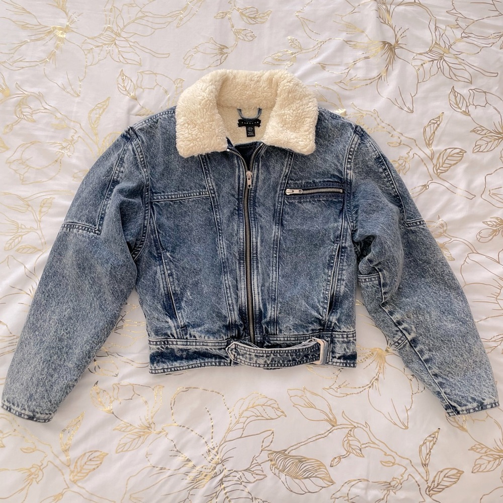 TOPSHOP Tibet Borg Denim Jacket